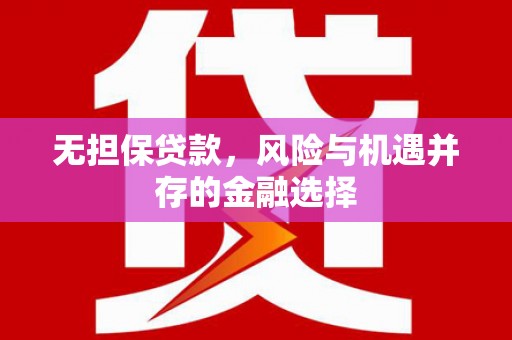 秦汉无担保贷款，风险与机遇并存的金融选择