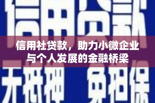 硚口信用社贷款，助力小微企业与个人发展的金融桥梁