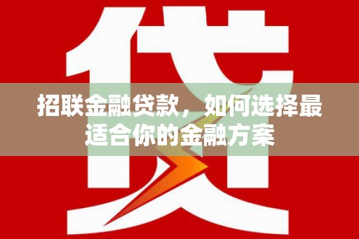 松滋招联金融贷款，如何选择最适合你的金融方案