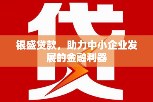 合阳银盛贷款，助力中小企业发展的金融利器