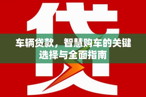 荔湾车辆贷款，智慧购车的关键选择与全面指南